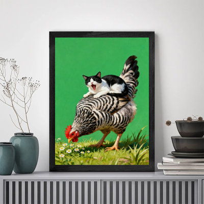 Reproduction d'art encadré noir rétro