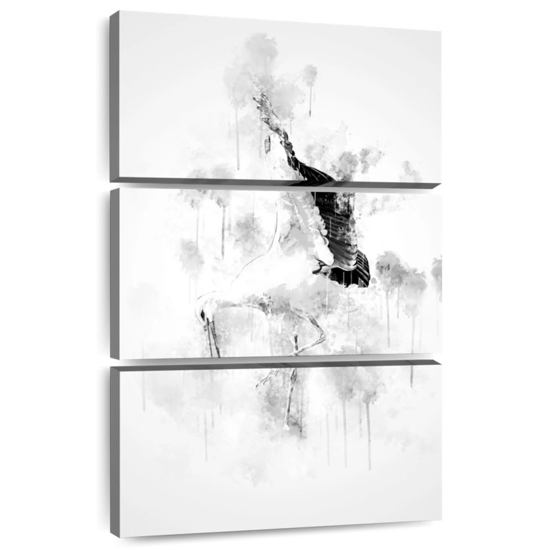 Cigogne Brampt - noir et blanc, H 23 po x l 14 po