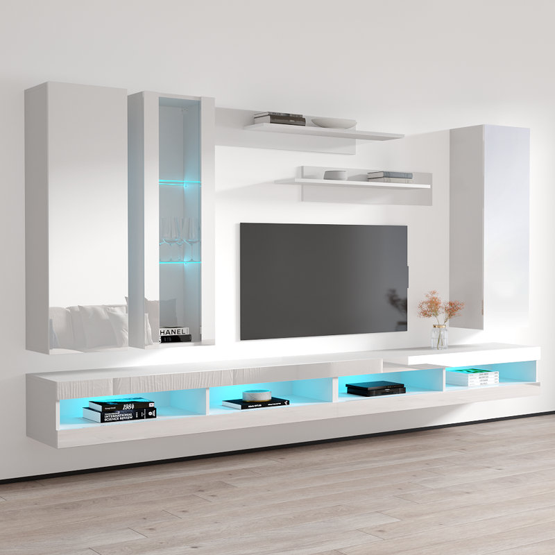 Meuble audio-vidéo flottant Fly, Blanc
