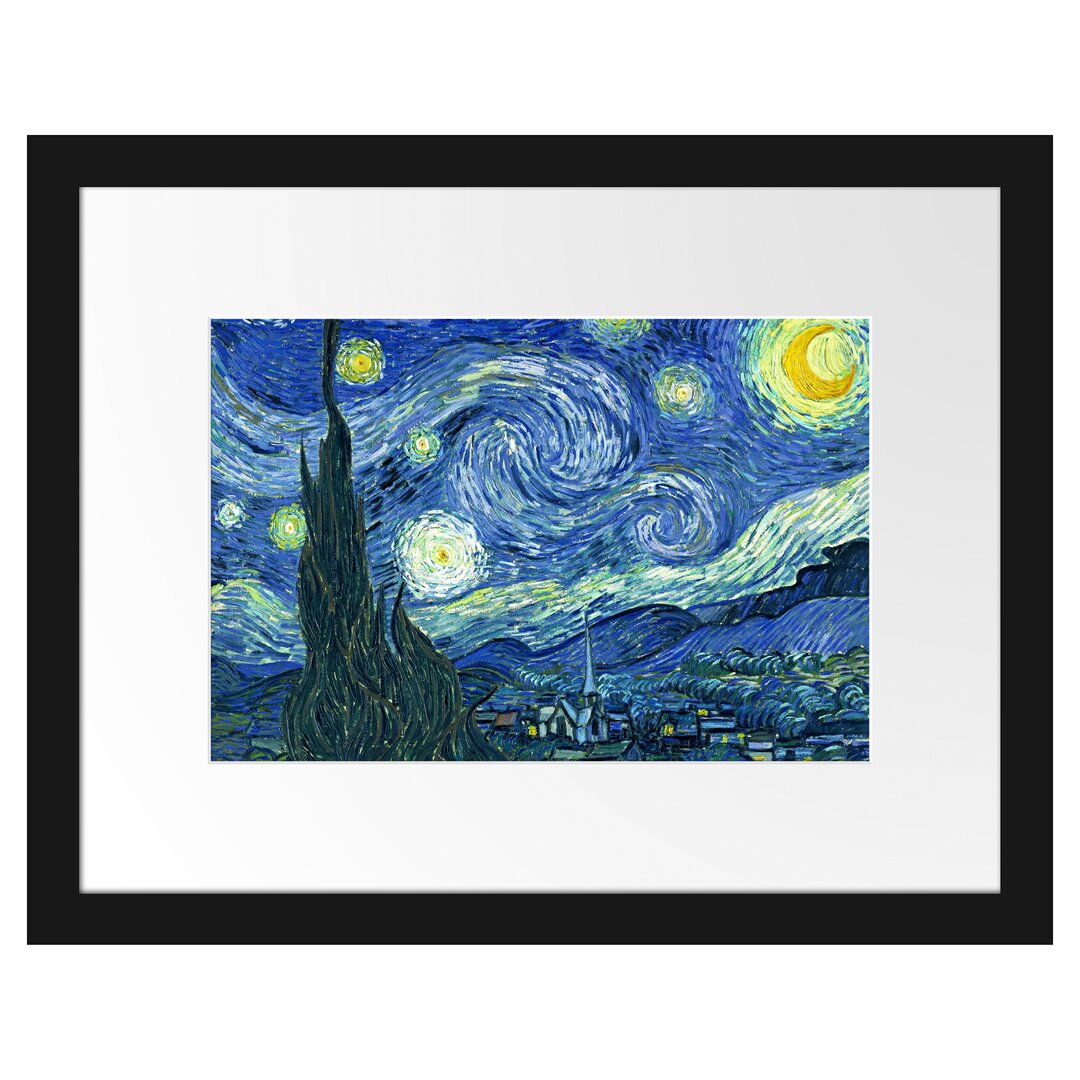 Gerahmter Kunstdruck The Starry Night von Vincent Van Gogh