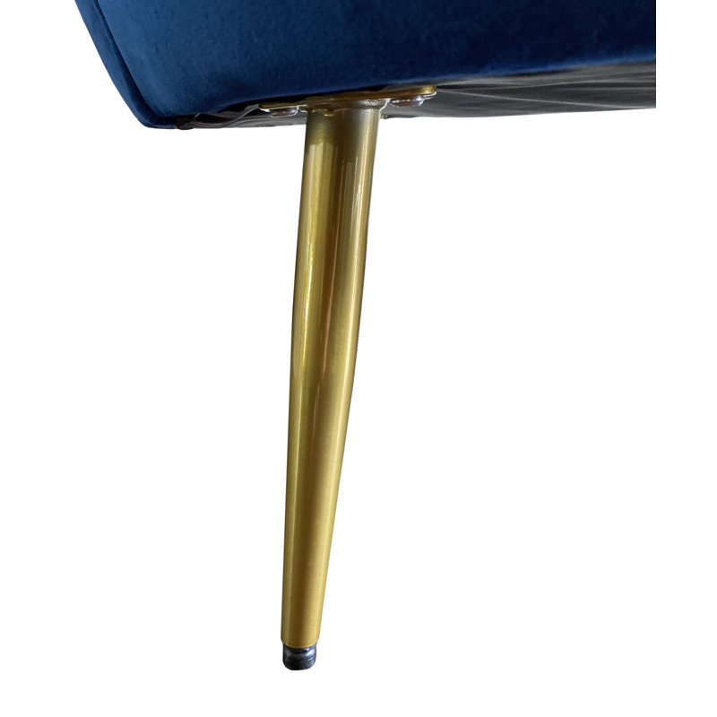 Emma Tufted Wingback Chair, Navy Velvet