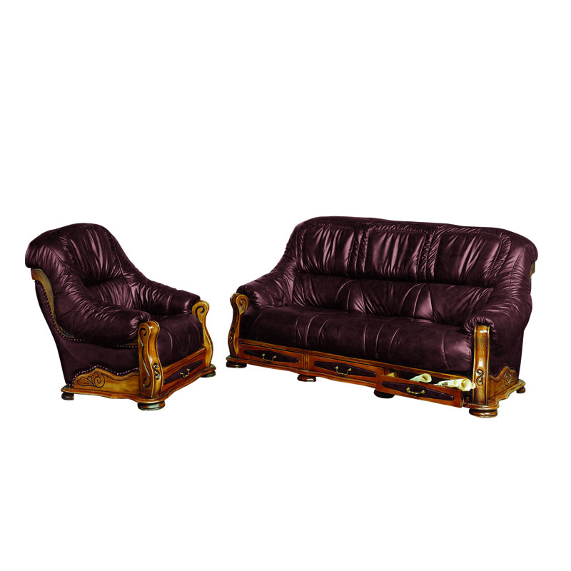 Dodsworth 2 - Piece Faux Leather Living Room Set, Burgundy