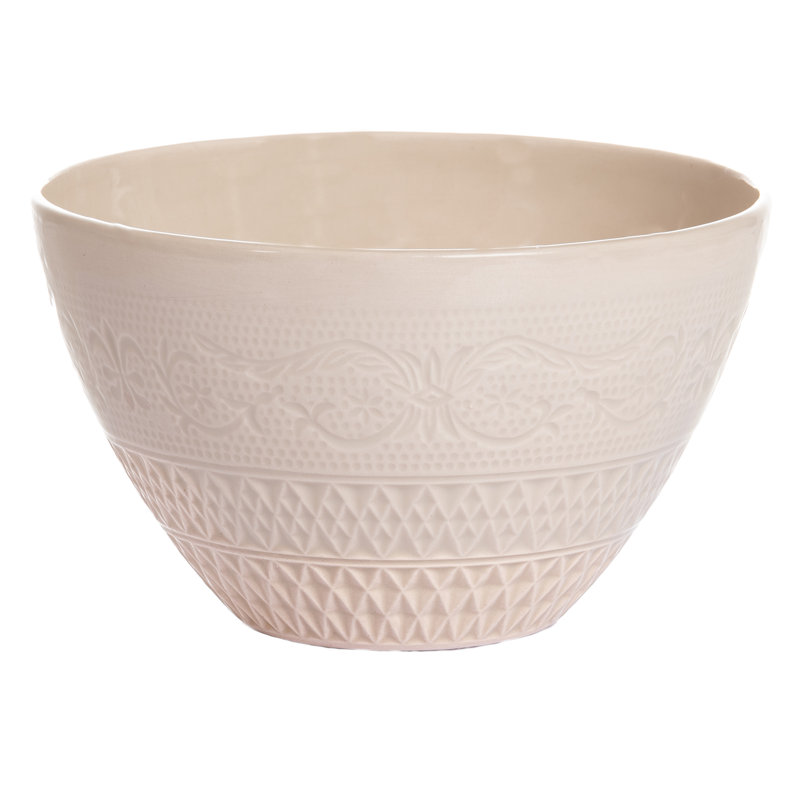 Vintage Inspired Ceramic Handmade Ceramic Cereal Bowl, Beige