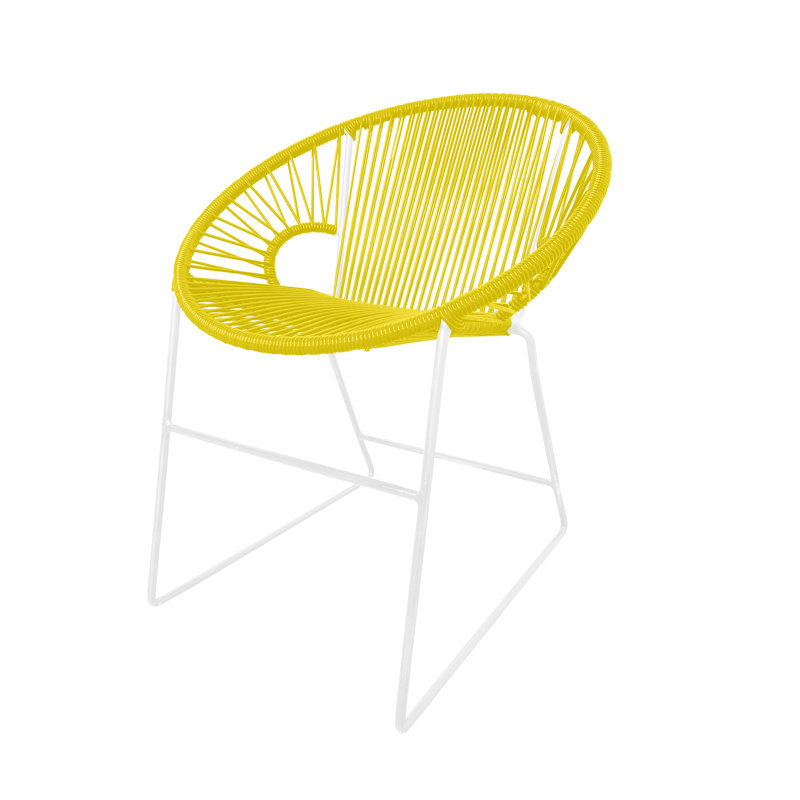 Chaise de patio Puerto, Jaune / Blanc