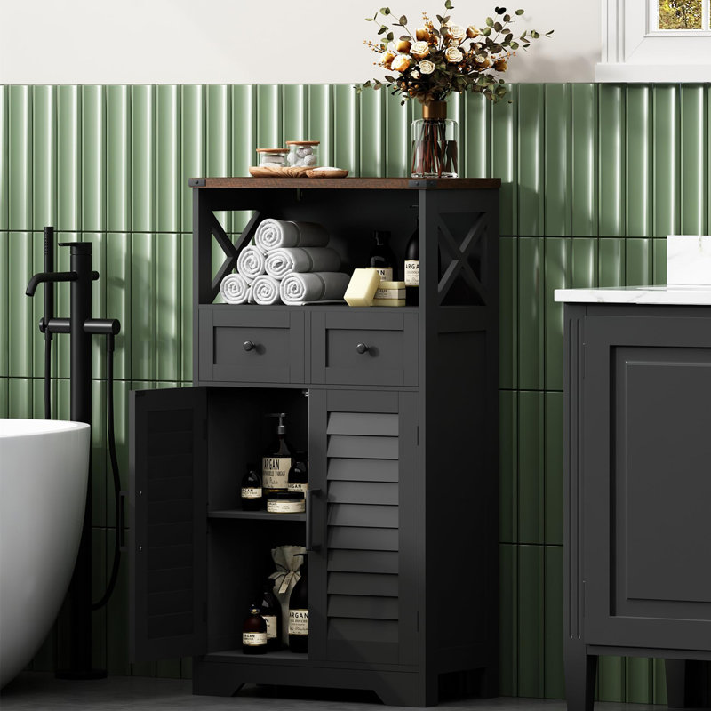 Armoire de rangement Farmhouse, Noir, noir, noir, noir