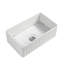 Évier de cuisine en argile réfractaire L 36 po x l 20 po avec grille et crépine Fireclay