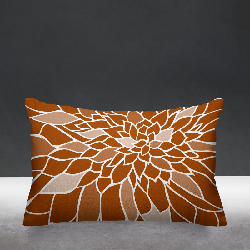 Raina Outdoor Reversible Throw Pillow, Burnt Orange
