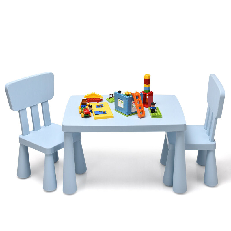 Ensemble 3 pièces de table de jeu et de chaises pour enfants Nila, Bleu