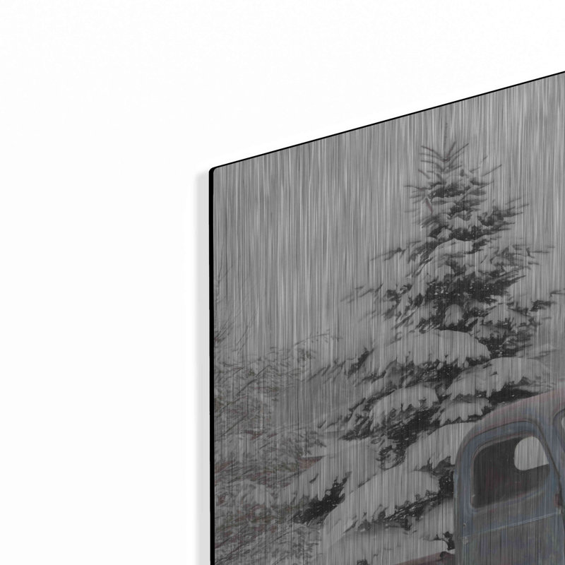 «Chevy at the Tree Farm» par Lori Deiter, art mural en métal, H 24 po x l 36 po