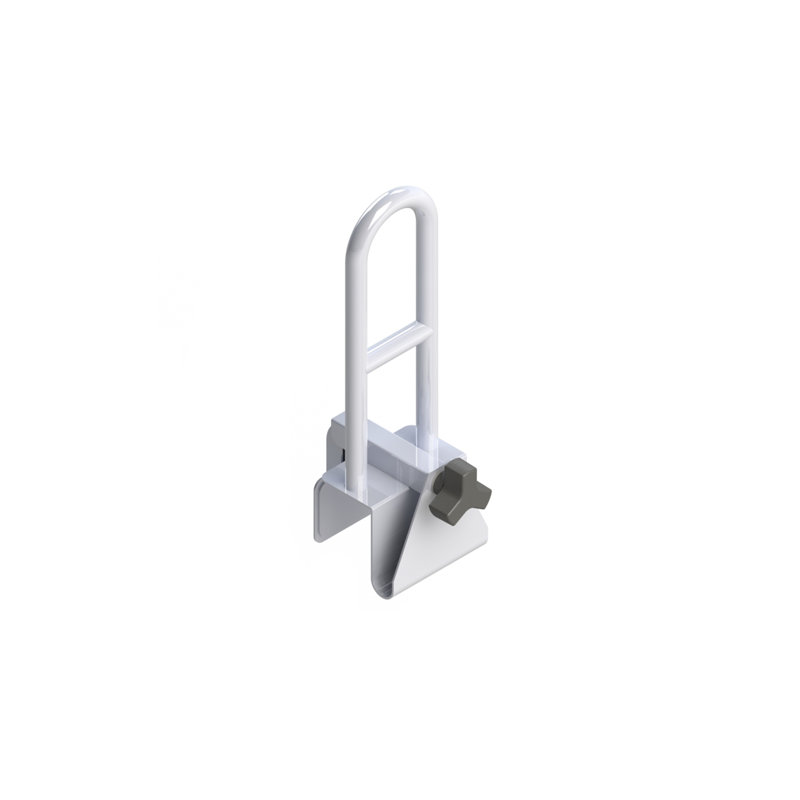 Easy Mount Tub Clamp Rail in White, A Secure Grab Bar When Moving On Wet and Slippery Surfaces