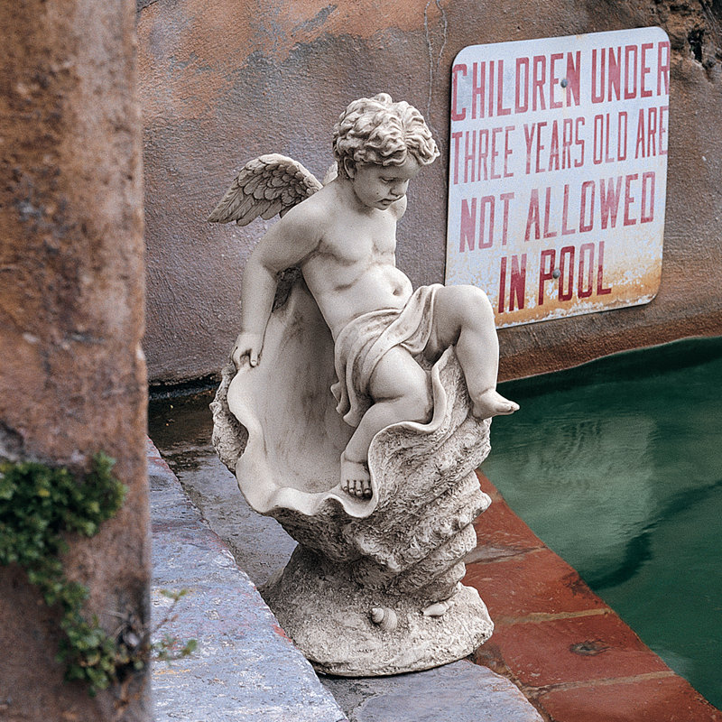 Testing The Waters Cherub Statue