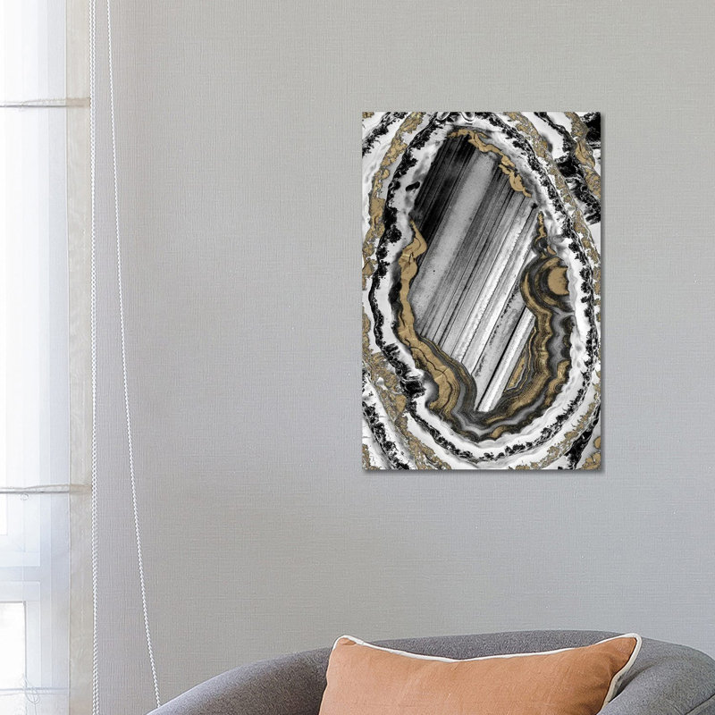 Golden Geode I by Marcus Prime - Wrapped Canvas Print, 30.48 cm H x 45.72 cm W