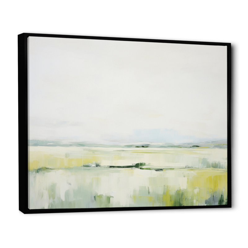 «Meadow Minimalist Pastoral I», reproduction sur toile, H 34 po x l 44 po x P 1,5 po, Cadre flottant noir