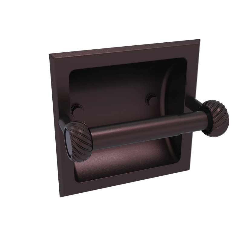 Porte-papier hygiénique encastré avec accents torsadés Continental, Bronze antique