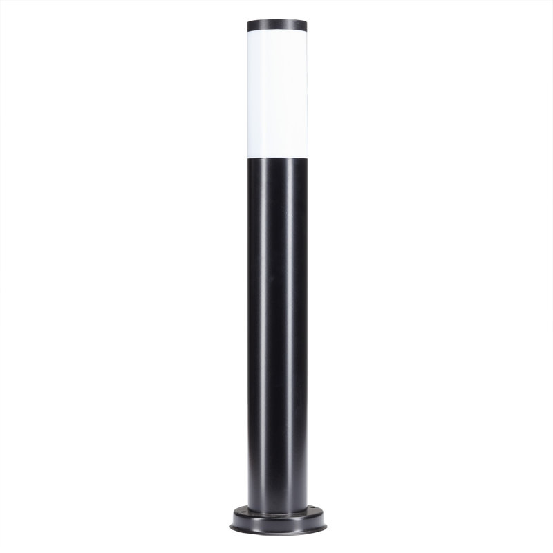 Stilo Black Steel Pathway Light, 65cm H x 7.6cm W x 7.6cm D