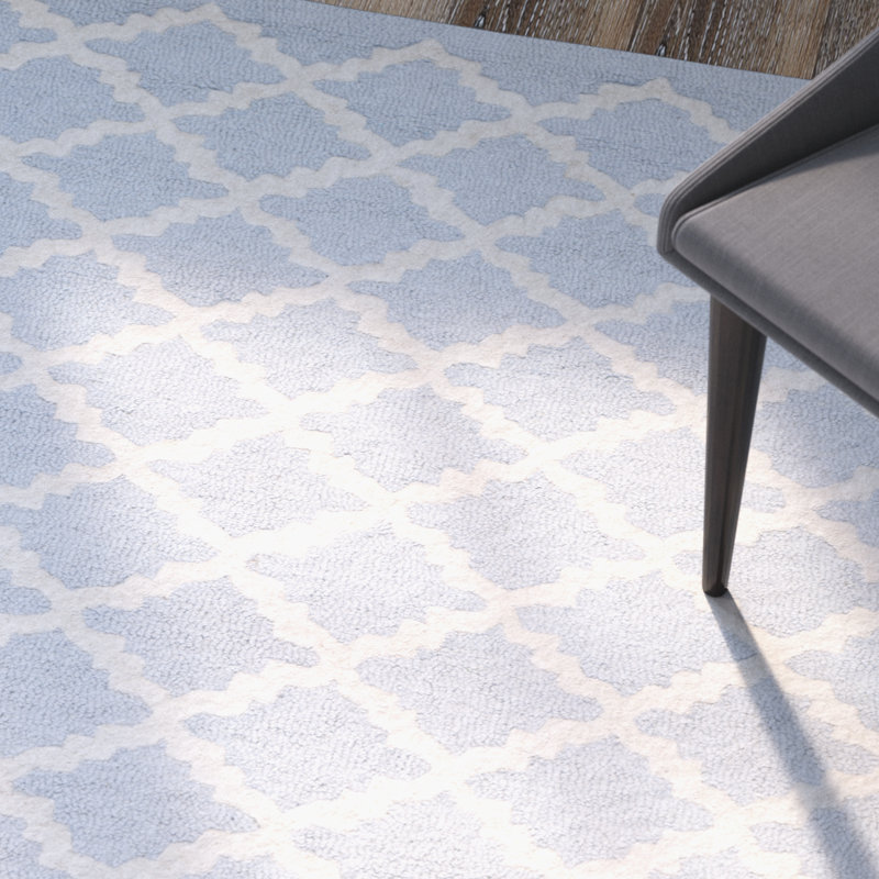 Cannen Hand Tufted Wool Geometric Rug, Rectangle 5' x 8'
