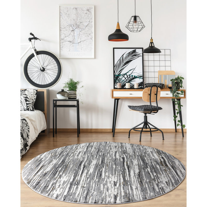 Abstract Indoor Rug, Round 7'10"