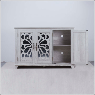 Buffet 3 portes avec portes en miroir et tablettes réglables