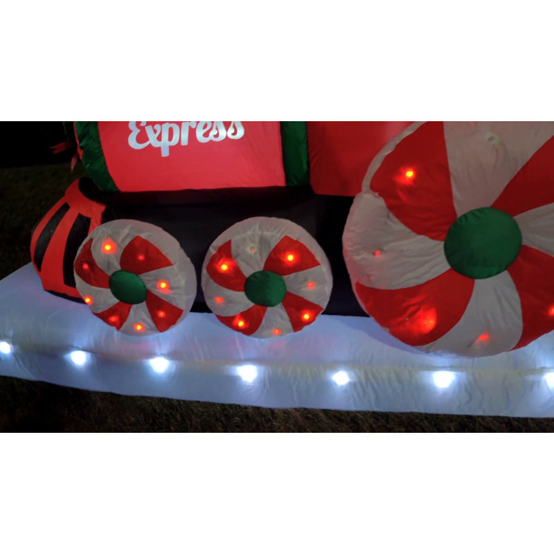 Mr. Christmas 6 ft. Red and Green Inflatable Santa's Express Train