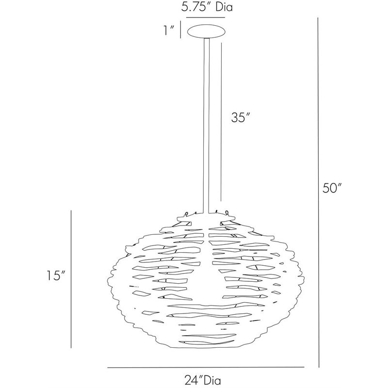 Rabari Chandelier, 15" H x 24" W x 24" D