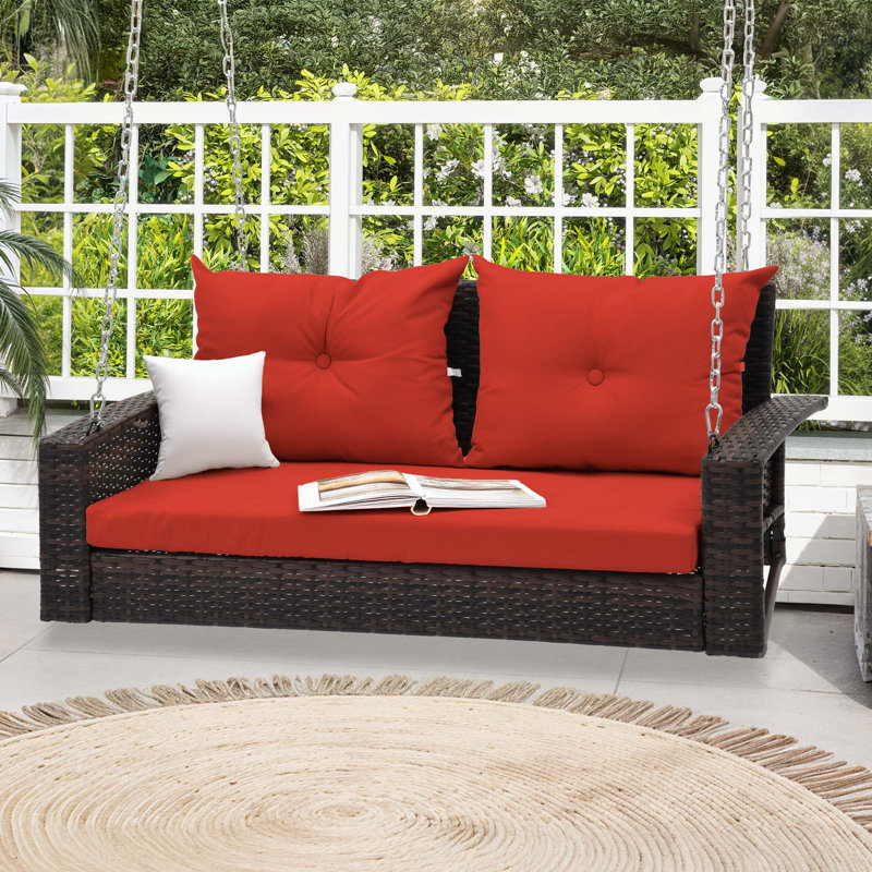 Balancelle pour 2 personnes, Brun / rouge