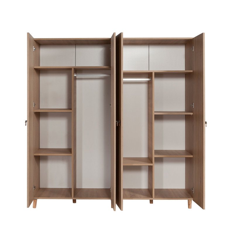 Armoire Haenisch, Rouge / chêne