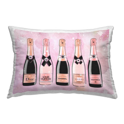 Stupell Industries Glam Pink Champagne Outdoor Printed Pillow by Martina Pavlova