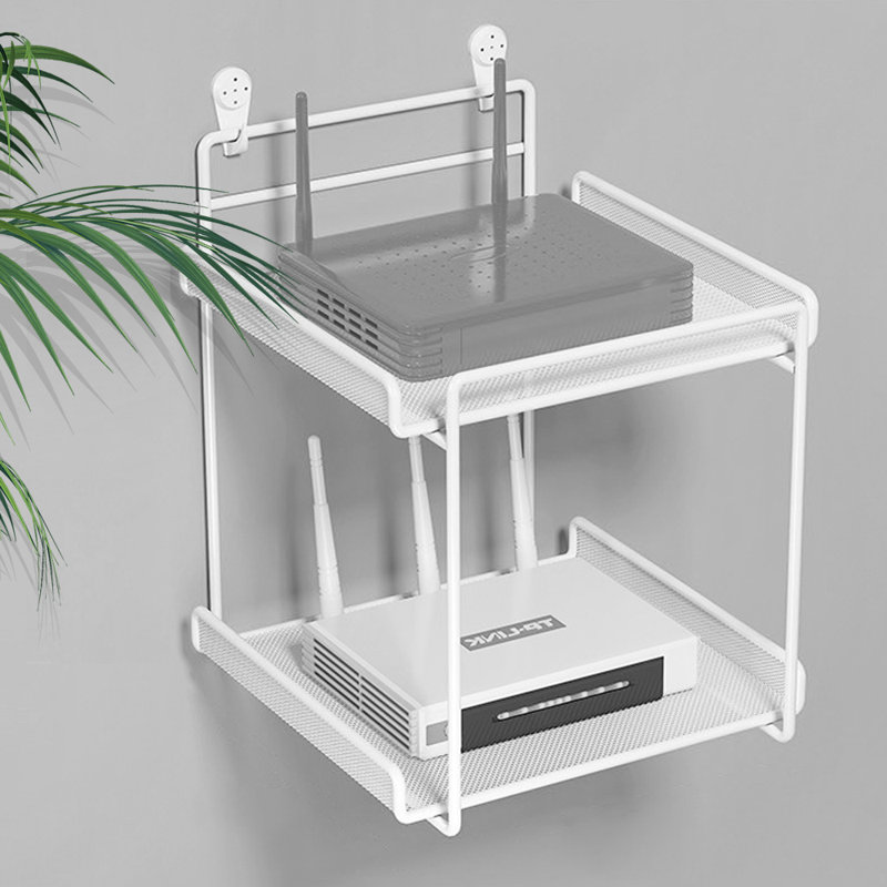 Aakanksha 2 Piece Metal Floating Shelf, White