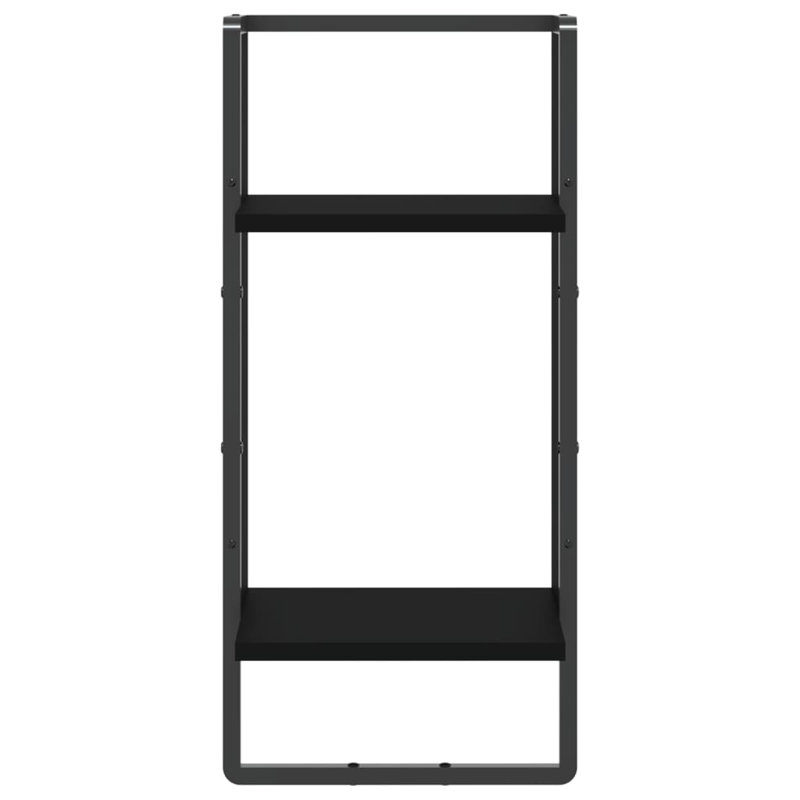 Wall Shelf With Bar - 30X25x65 Cm - Stylish And Functional Storage Solution, Black