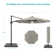Shareny 132.3'' Lighted Cantilever Umbrella with Crank Lift Base Included