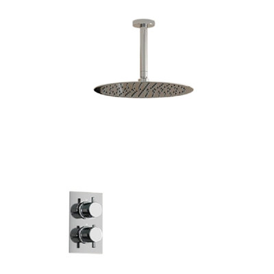 FS2961CM Chrome Ultra Thin Thermostatic Ceiling Mount Shower Set