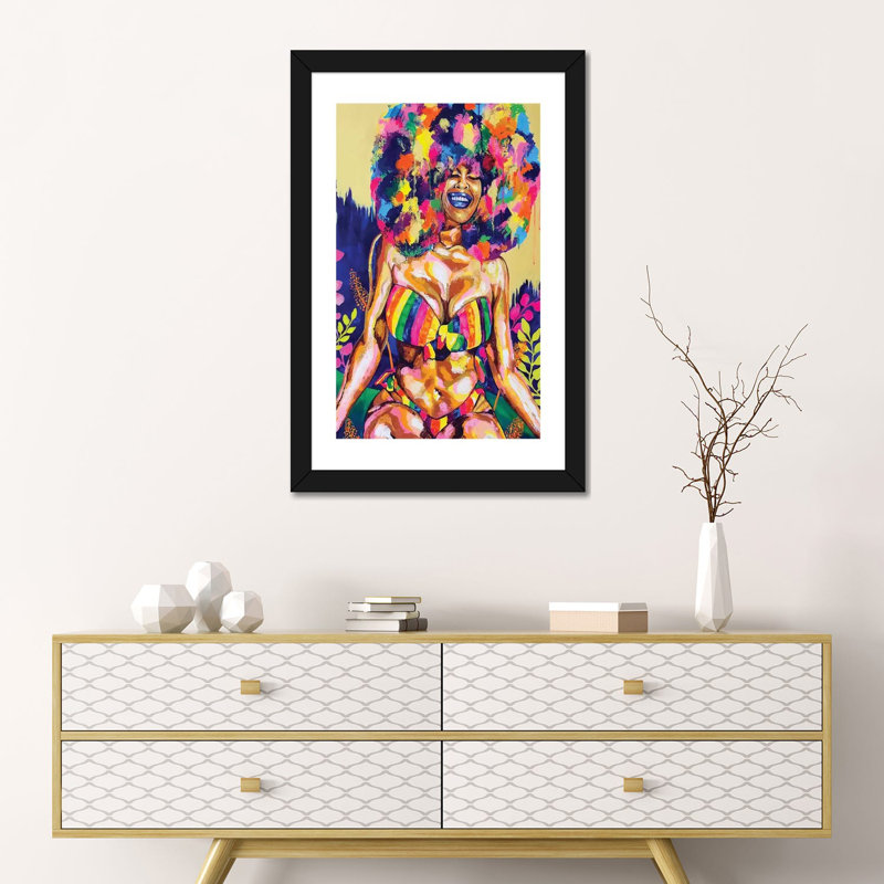 Promesse-impression de peinture, Papier encadré noir, Blanc, H 24 po x l 16 po x P 1 po