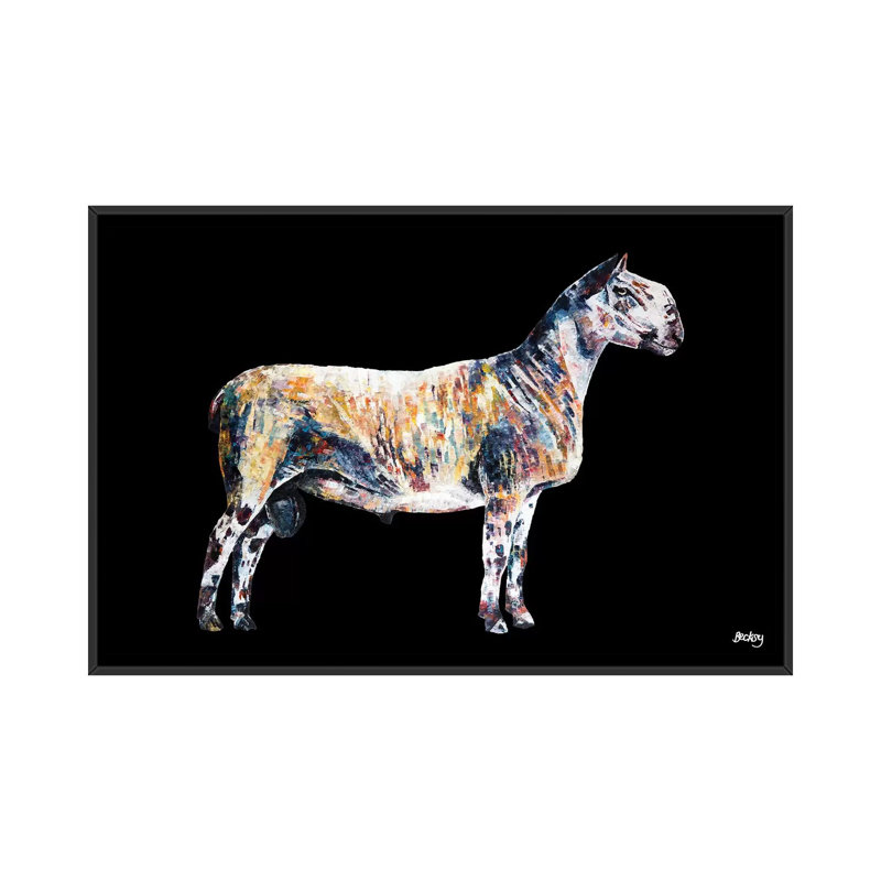 « ted, noir, arrière-plan », impression sur toile, H 18 po x l 26 po x P 1,5 po, Toile avec cadre noir, Pas de tapis