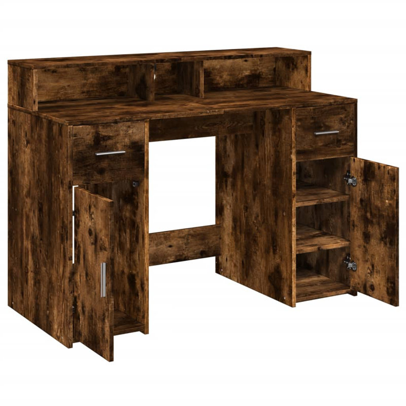 Computer Desk, 91cm H x 120cm W x 55cm D, Smoked oak