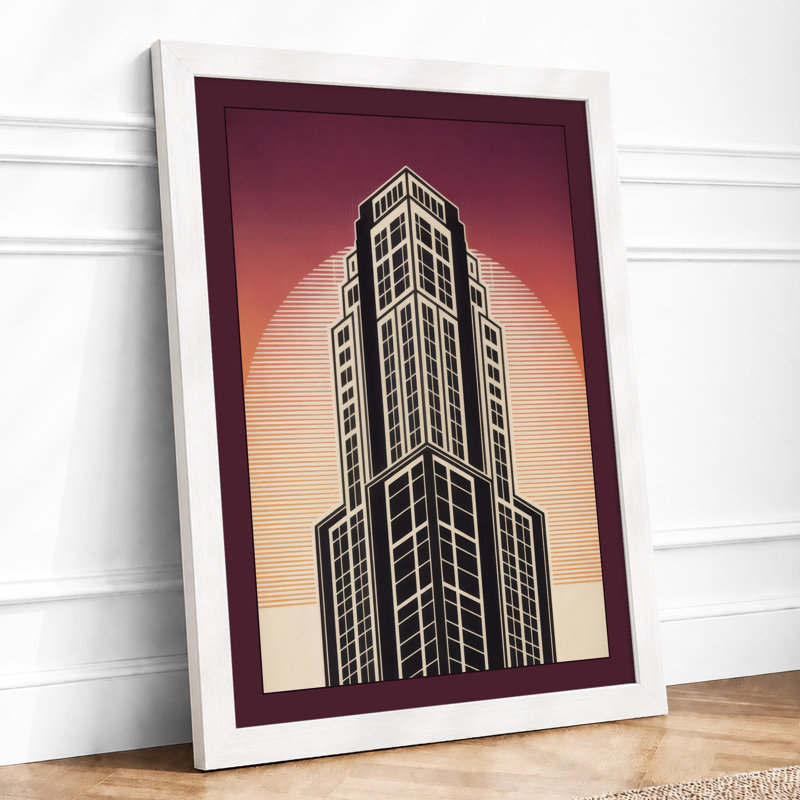 Skyward Art Deco - Framed Print, A1 - 84.1 x 59.4 cm, White