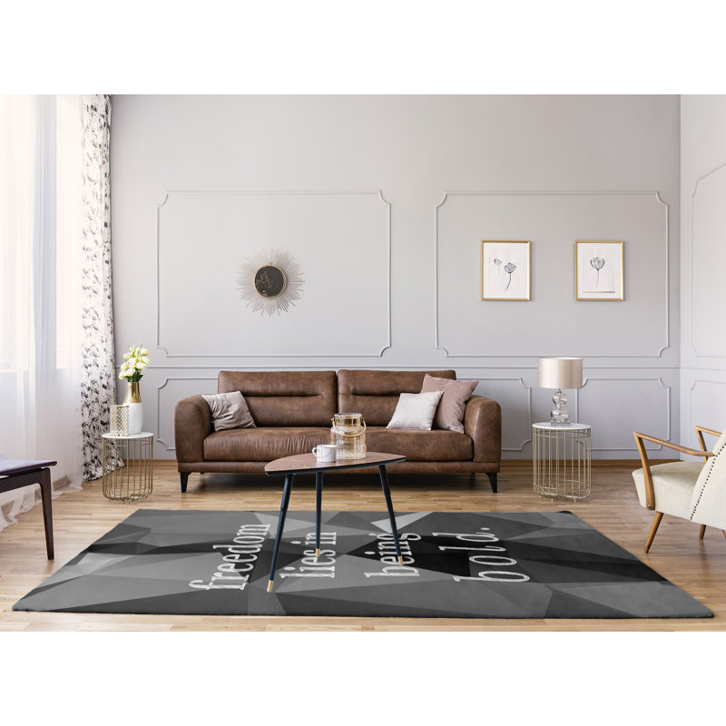 Quotes Chenille Indoor Rug, Rectangle 5' x 7'