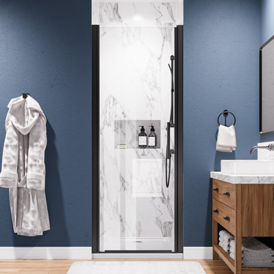 Porte de douche moderne et minimaliste, verre trempé de 6 mm, économique pour les petites salles de bain