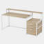 Bureau Denfield avec huche, tiroirs, support pour écran surélevé, l 62,99 po x P 19,68 po x H 35,43 po-843690691