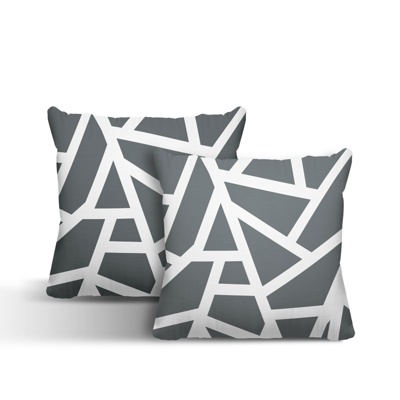 Coussin Clarion, L 15 po x H 15 po, gris