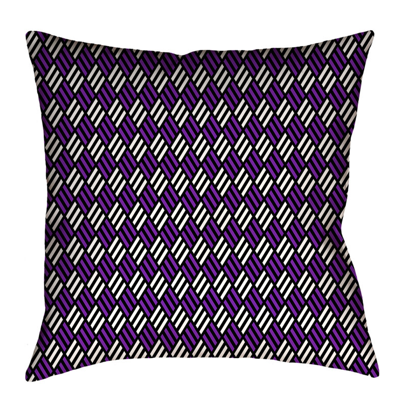 Housse de coussin Katelyn Elizabeth, 20 po x 20 po, Noir / mauve, Faux lin