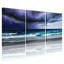 Nautique et plage, vagues océaniques sous un ciel orageux, ensemble de 3 impressions sur toile-1402538239
