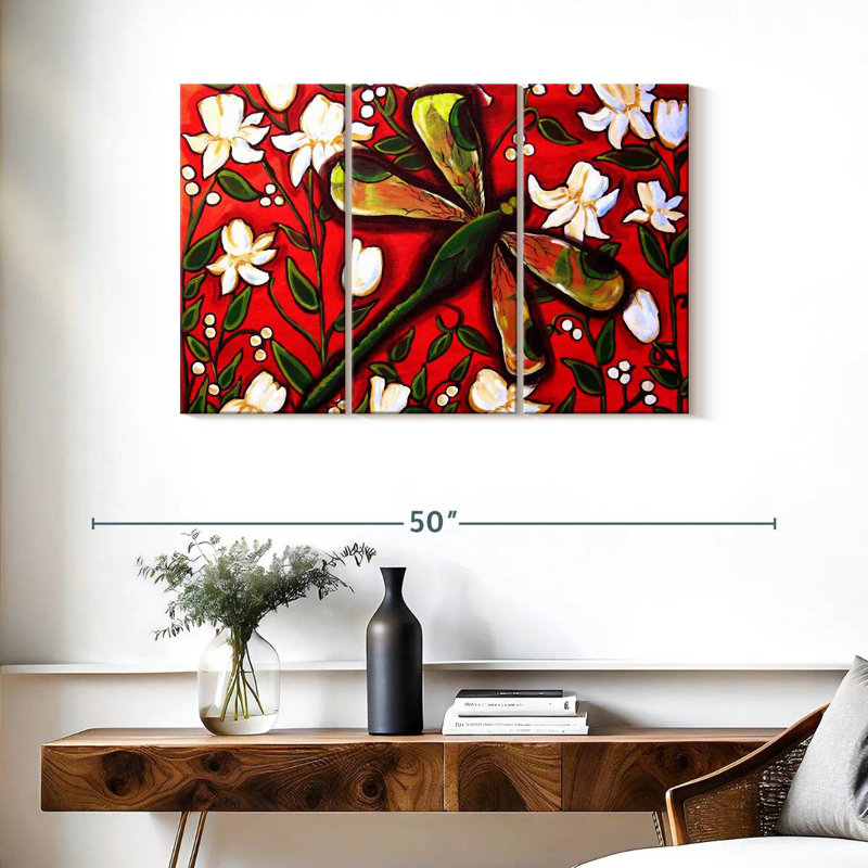Dragonfly On Red, 24" H x 38" W