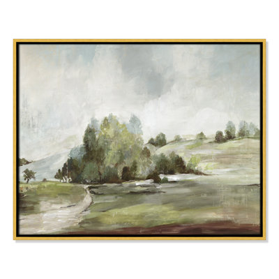 Green Country Road by Allison Pearce - Floater Frame Print on Canvas