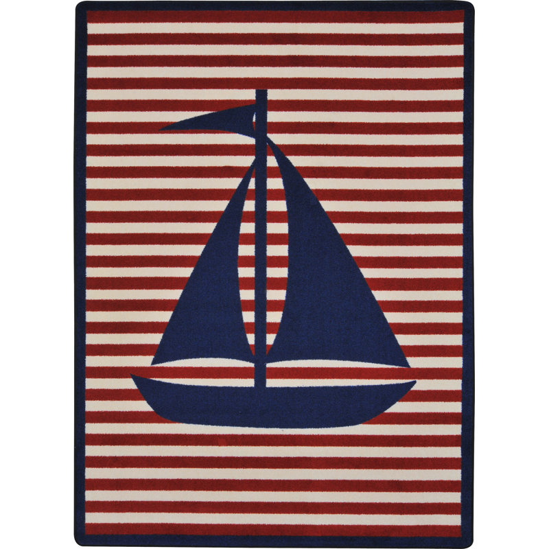 Following Seas Striped Indoor Rug, Rectangle 5'4" x 7'8"