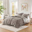 Ensemble de 2 mini-édredon en fausse fourrure unie gris-122524928-122524929