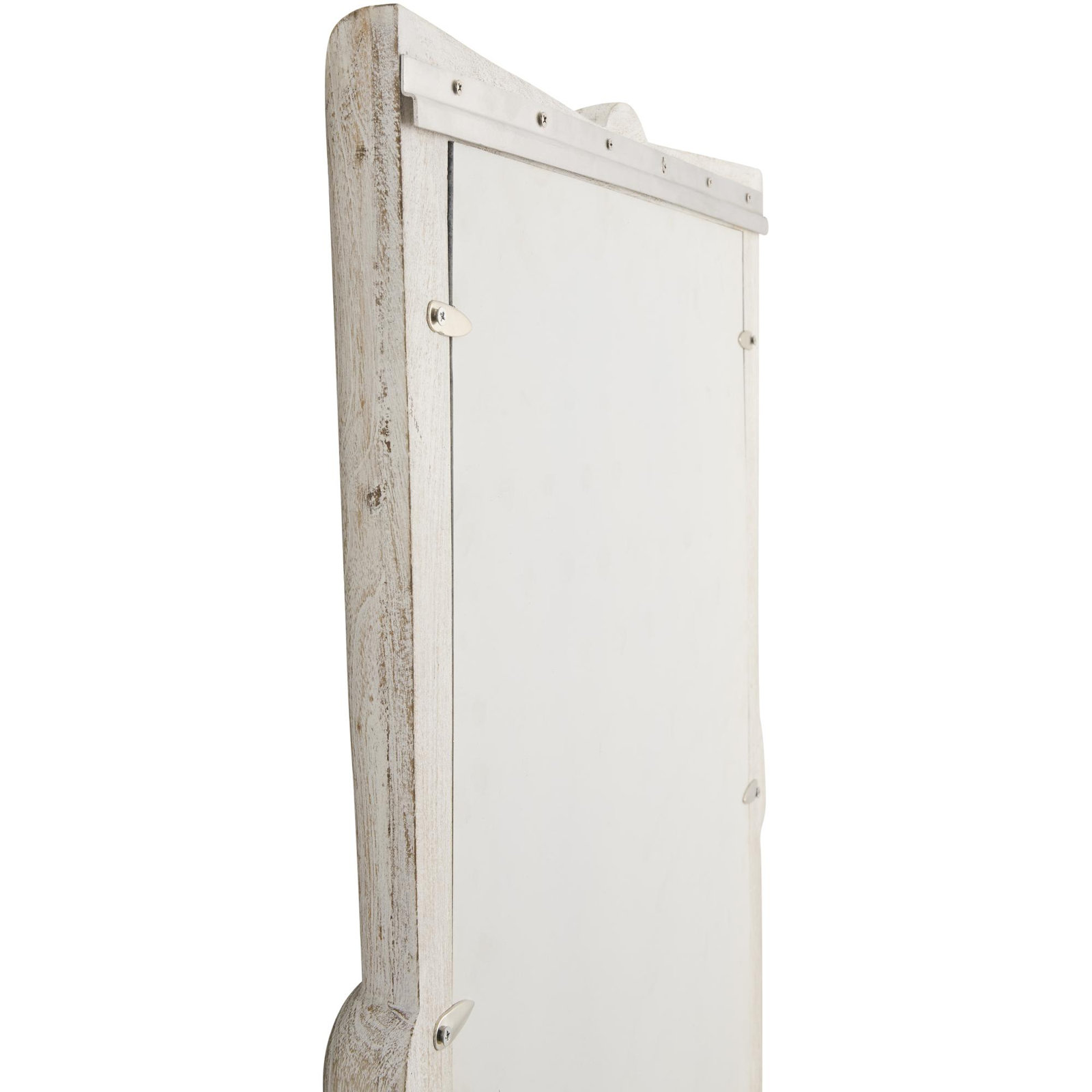 Mango Wood Accent Mirror, 42" x 30", White