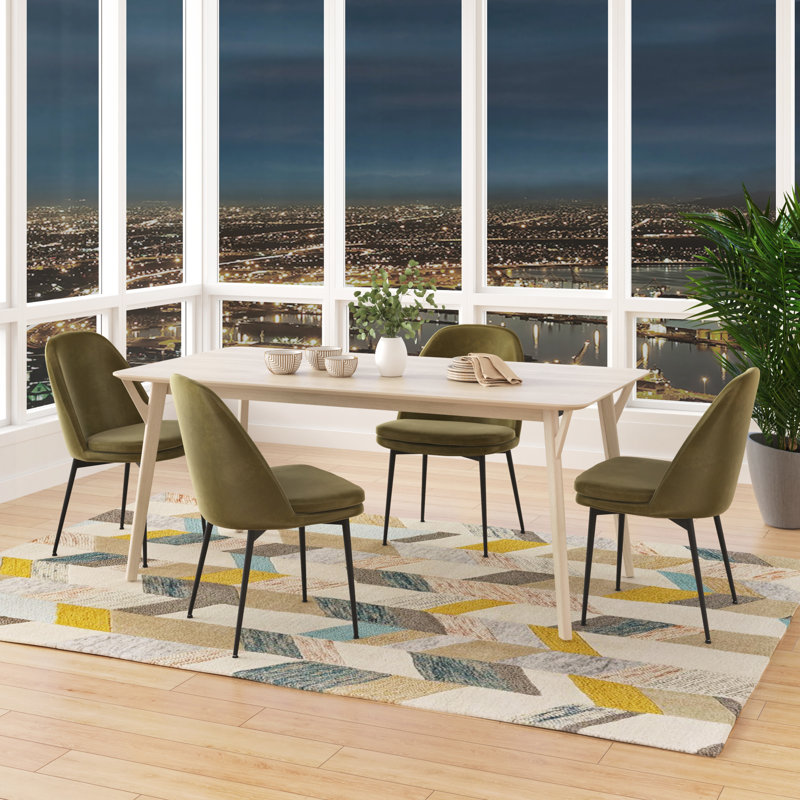 Evanston 71" Wood Dining Table, White Wash