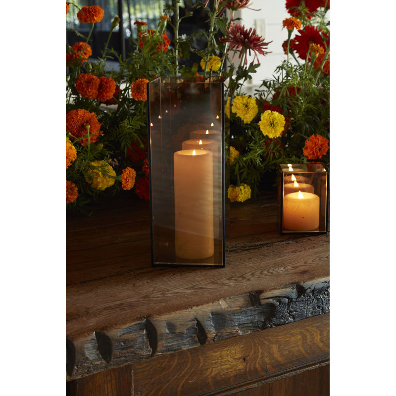 Porte-votive de table en verre Asia, H 10,25 po x l 4,5 po x P 4,5 po