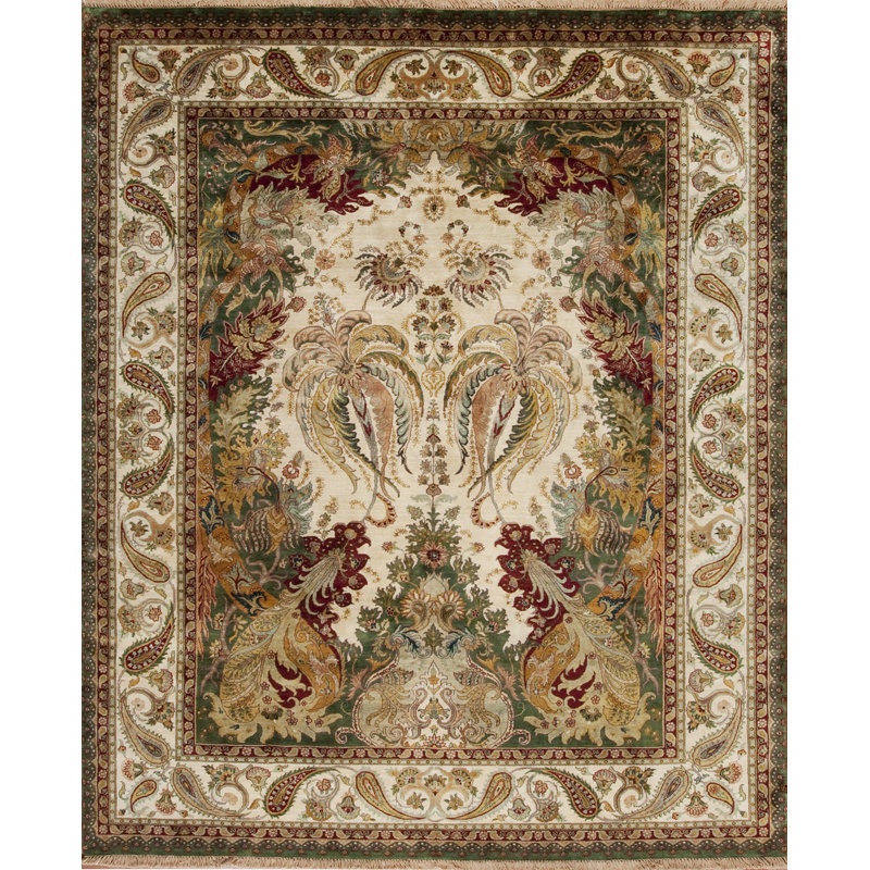Golden Age Hand Knotted Wool Area Rug, Rectangle 6' x 9'