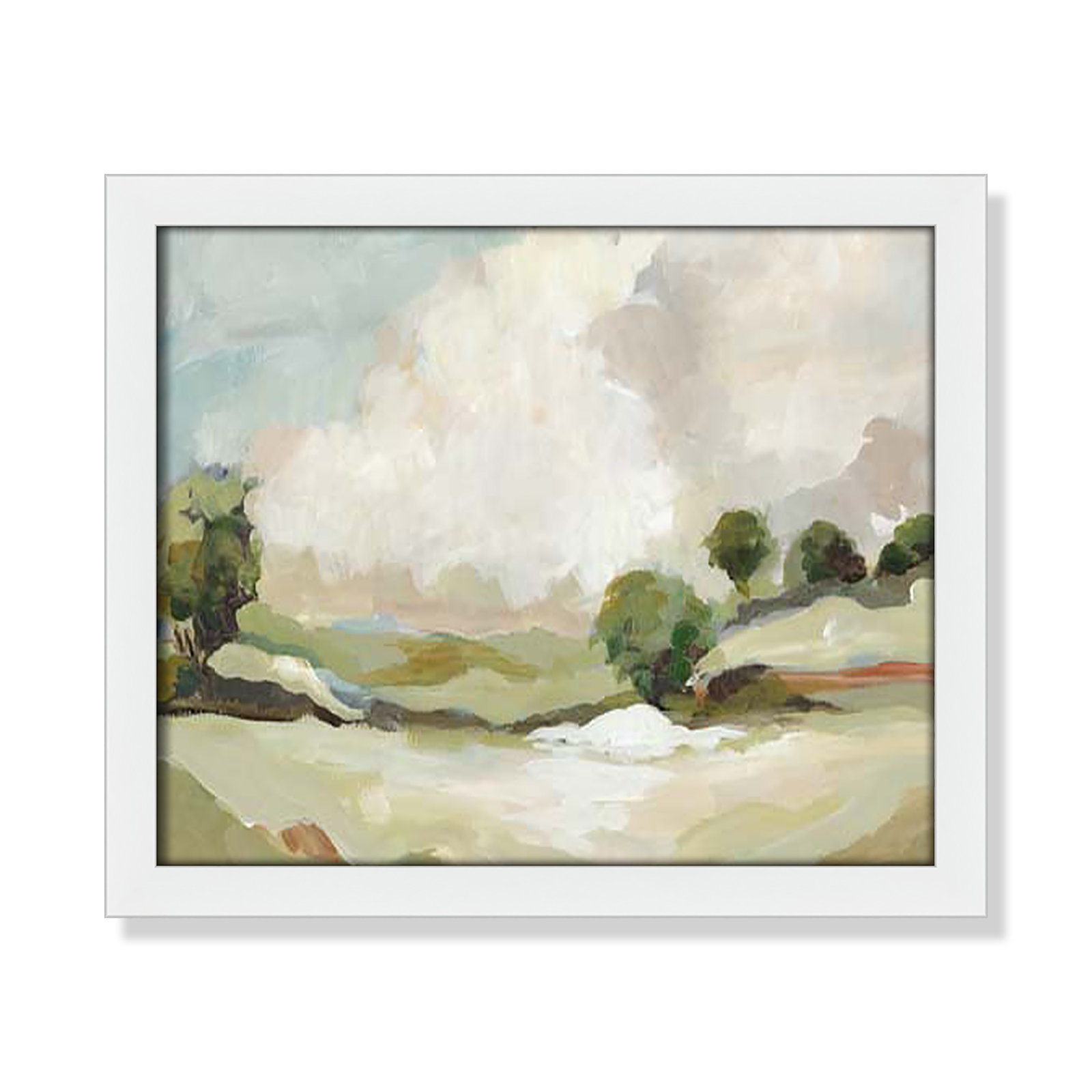 Pastoral Land by Allison Pearce, 13" H x 15" W x 1.25" D, White